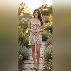 Floral Tie-Front Mini Dress